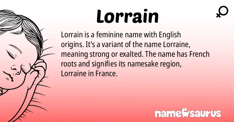 Infographic about Lorrain name meaning, Lorrain is a name from English origin(s).