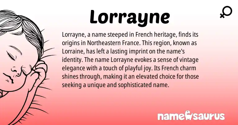 Infographic about Lorrayne name meaning, Lorrayne is a name from French origin(s).
