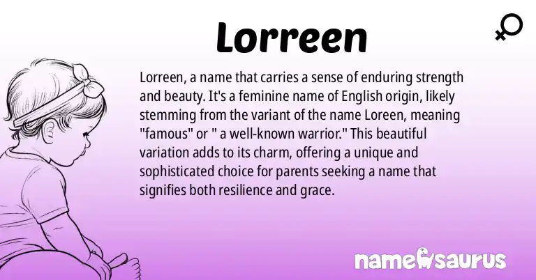 Infographic about Lorreen name meaning, Lorreen is a name from N/A origin(s).