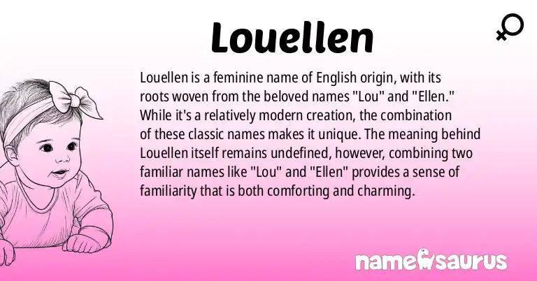 Infographic about Louellen name meaning, Louellen is a name from English origin(s).