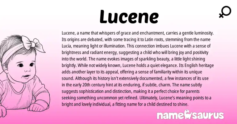 Infographic about Lucene name meaning, Lucene is a name from Latin origin(s).