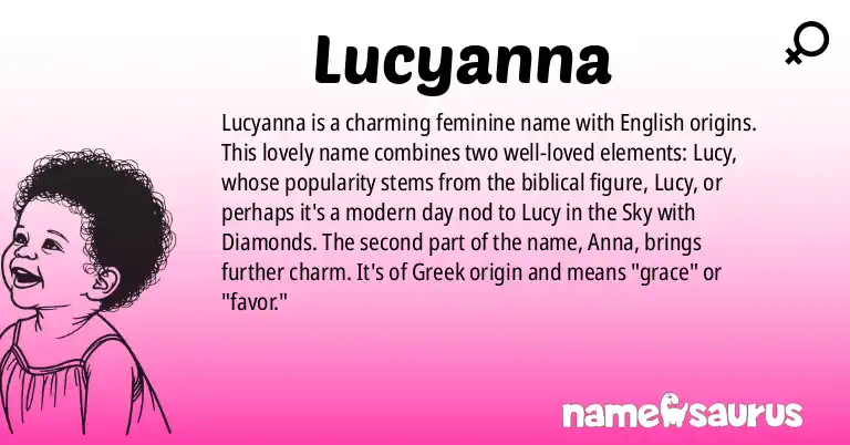 Infographic about Lucyanna name meaning, Lucyanna is a name from English origin(s).