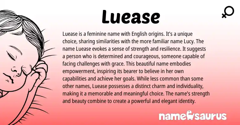 Infographic about Luease name meaning, Luease is a name from Other origin(s).