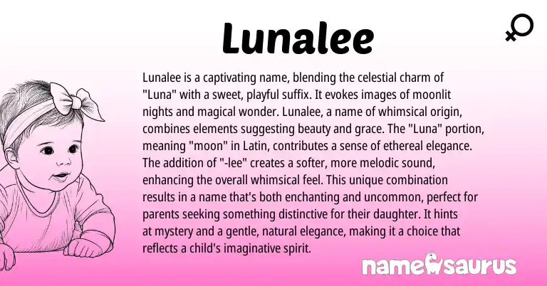 Infographic about Lunalee name meaning, Lunalee is a name from Other origin(s).