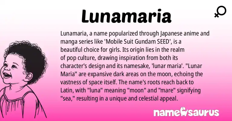 Infographic about Lunamaria name meaning, Lunamaria is a name from Popular Culture origin(s).