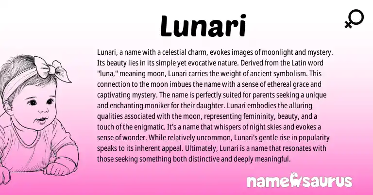 Infographic about Lunari name meaning, Lunari is a name from Other origin(s).
