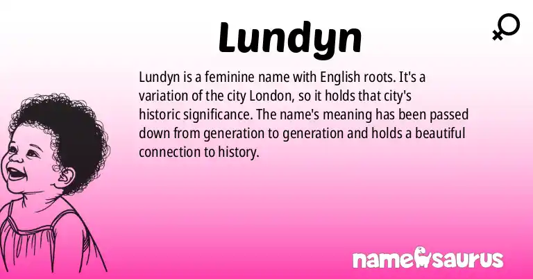 Infographic about Lundyn name meaning, Lundyn is a name from English origin(s).