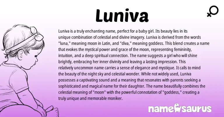 Infographic about Luniva name meaning, Luniva is a name from Other origin(s).