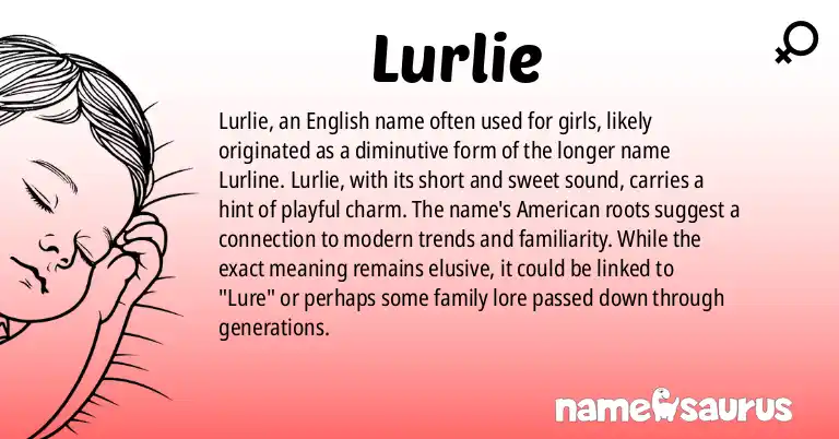 Infographic about Lurlie name meaning, Lurlie is a name from English (American) origin(s).