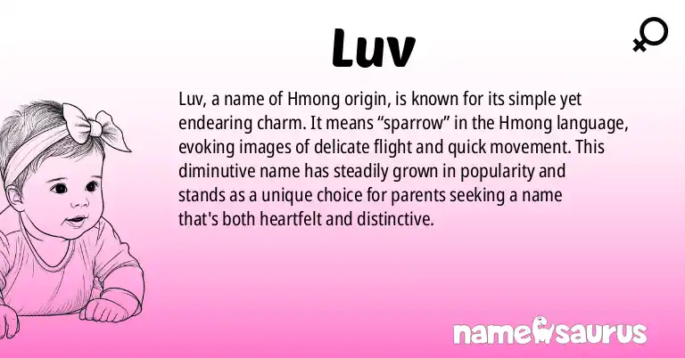 Infographic about Luv name meaning, Luv is a name from Hmong origin(s).