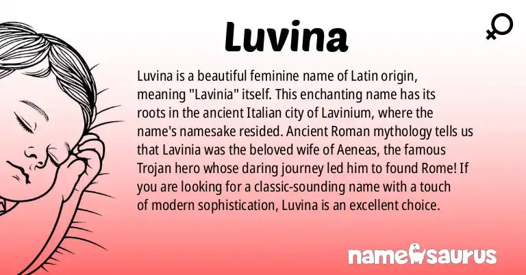 Infographic about Luvina name meaning, Luvina is a name from Latin origin(s).