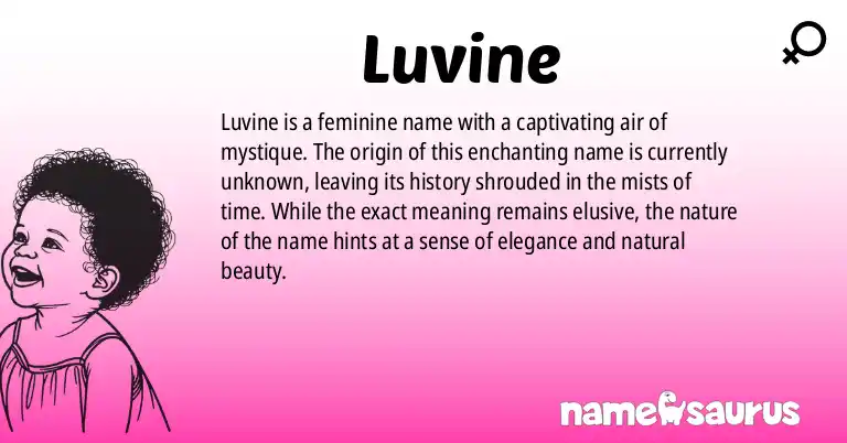 Infographic about Luvine name meaning, Luvine is a name from N/A origin(s).