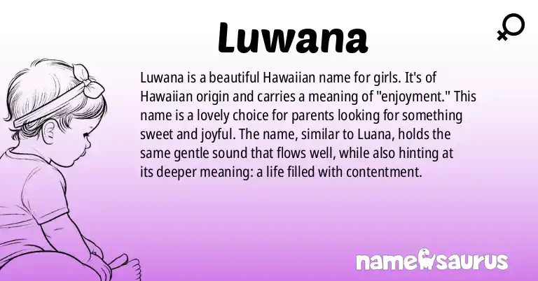 Infographic about Luwana name meaning, Luwana is a name from Hawaiian origin(s).