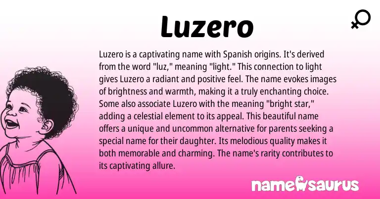 Infographic about Luzero name meaning, Luzero is a name from Spanish origin(s).
