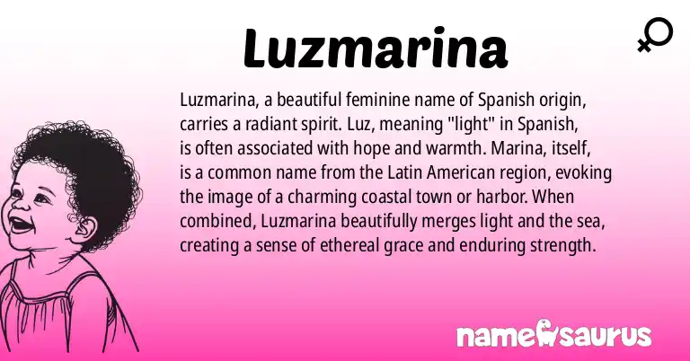 Infographic about Luzmarina name meaning, Luzmarina is a name from Spanish (Latin American) origin(s).