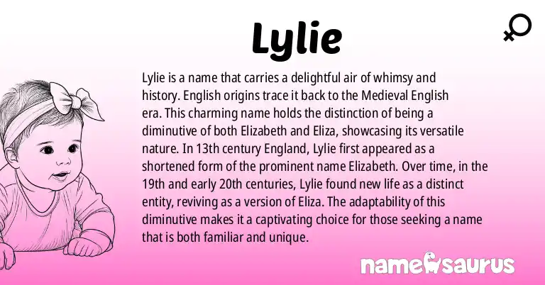 Infographic about Lylie name meaning, Lylie is a name from English, Medieval English origin(s).