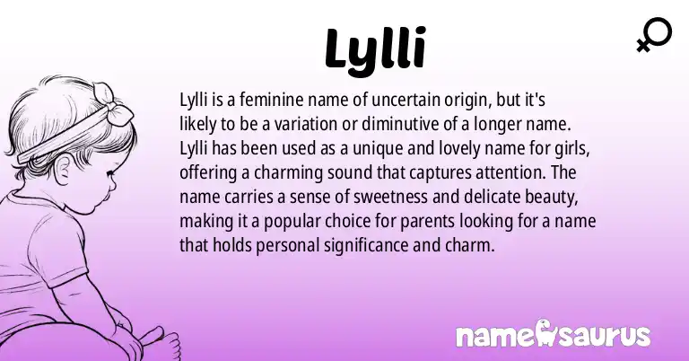 Infographic about Lylli name meaning, Lylli is a name from N/A origin(s).