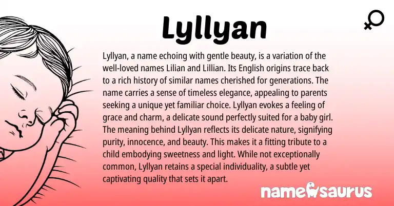 Infographic about Lyllyan name meaning, Lyllyan is a name from English origin(s).