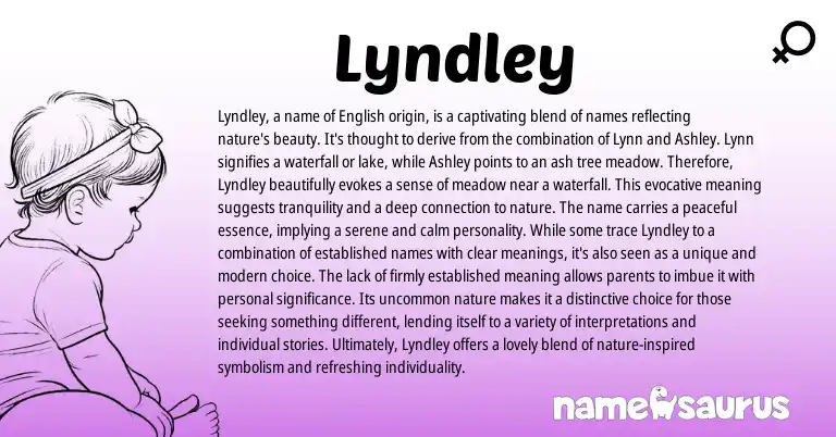 Infographic about Lyndley name meaning, Lyndley is a name from English origin(s).
