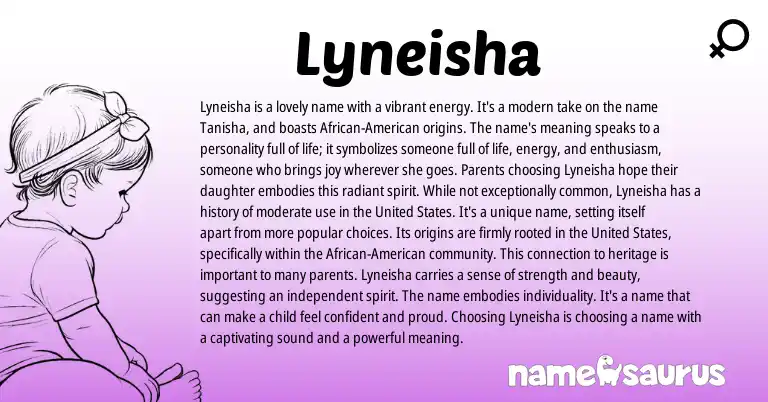 Infographic about Lyneisha name meaning, Lyneisha is a name from Other origin(s).