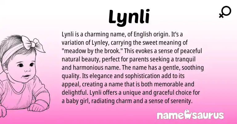 Infographic about Lynli name meaning, Lynli is a name from English origin(s).