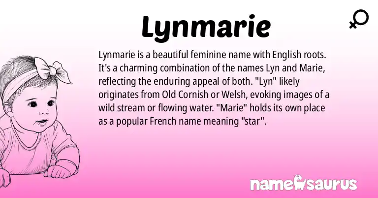 Infographic about Lynmarie name meaning, Lynmarie is a name from English origin(s).