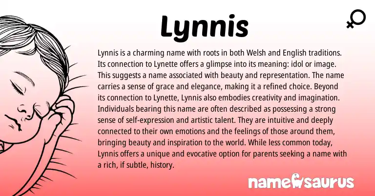 Infographic about Lynnis name meaning, Lynnis is a name from Welsh, English origin(s).