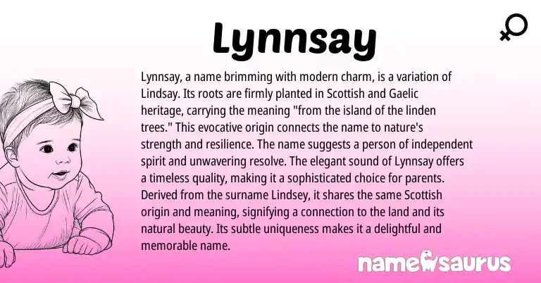 Infographic about Lynnsay name meaning, Lynnsay is a name from Scottish, Gaelic, English origin(s).