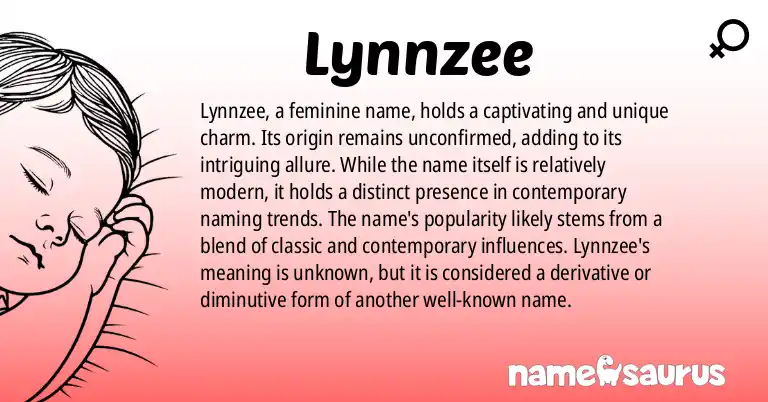 Infographic about Lynnzee name meaning, Lynnzee is a name from N/A origin(s).