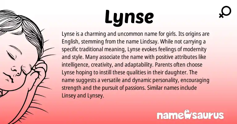 Infographic about Lynse name meaning, Lynse is a name from English origin(s).