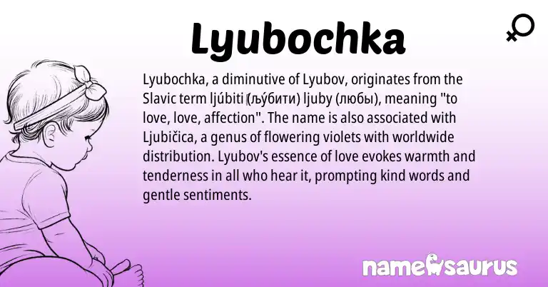 Infographic about Lyubochka name meaning, Lyubochka is a name from Slavic origin(s).
