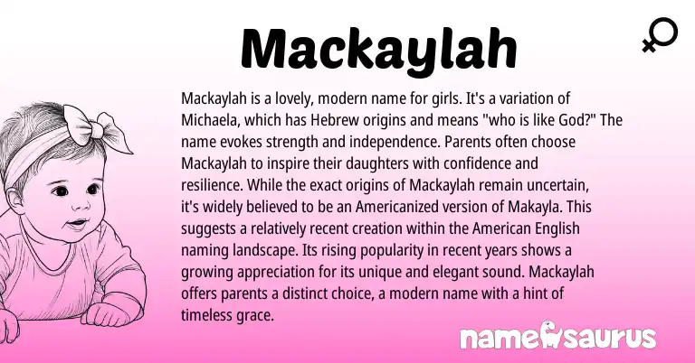 Infographic about Mackaylah name meaning, Mackaylah is a name from Other origin(s).