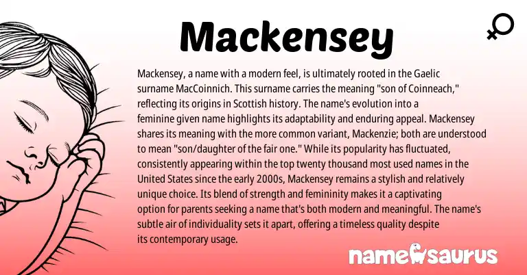 Infographic about Mackensey name meaning, Mackensey is a name from Other origin(s).