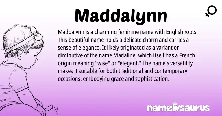Infographic about Maddalynn name meaning, Maddalynn is a name from English origin(s).