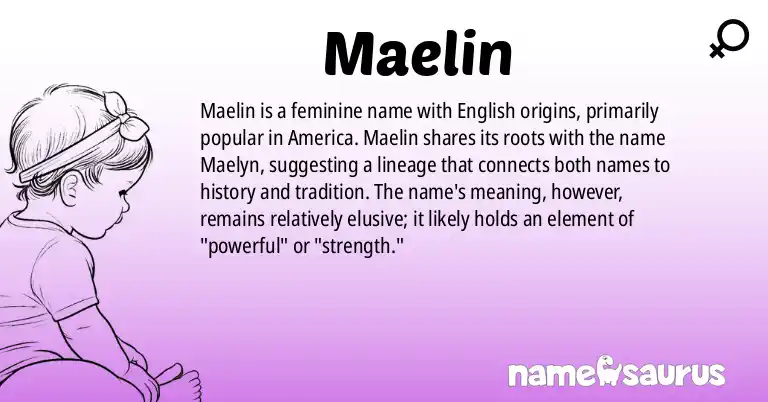 Infographic about Maelin name meaning, Maelin is a name from English (American) origin(s).