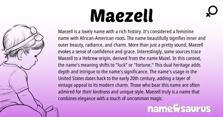 Infographic about Maezell name meaning, Maezell is a name from Other origin(s).