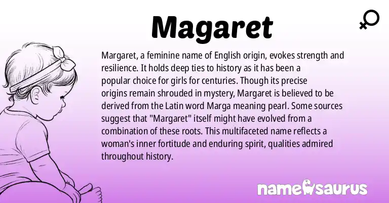 Infographic about Magaret name meaning, Magaret is a name from N/A origin(s).