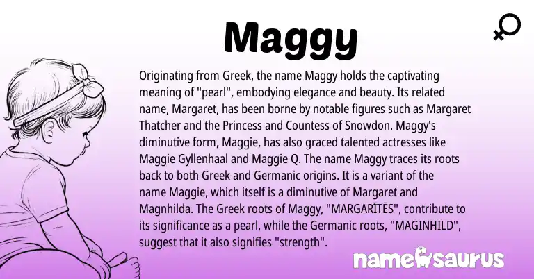 Infographic about Maggy name meaning, Maggy is a name from Germanic, Greek origin(s).