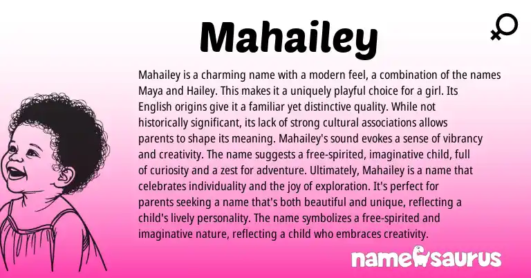 Infographic about Mahailey name meaning, Mahailey is a name from Other origin(s).