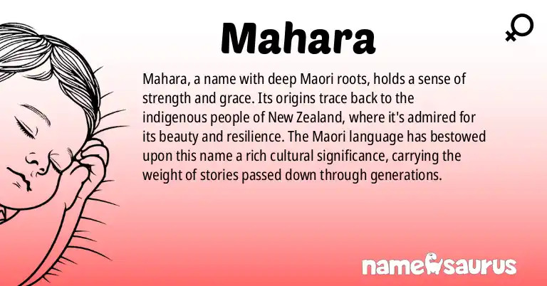 Infographic about Mahara name meaning, Mahara is a name from Maori origin(s).