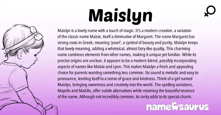 Infographic about Maislyn name meaning, Maislyn is a name from Other origin(s).