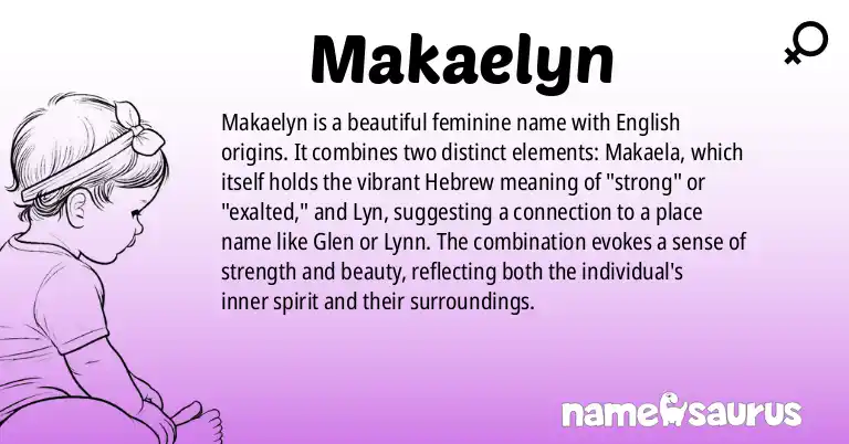 Infographic about Makaelyn name meaning, Makaelyn is a name from English origin(s).