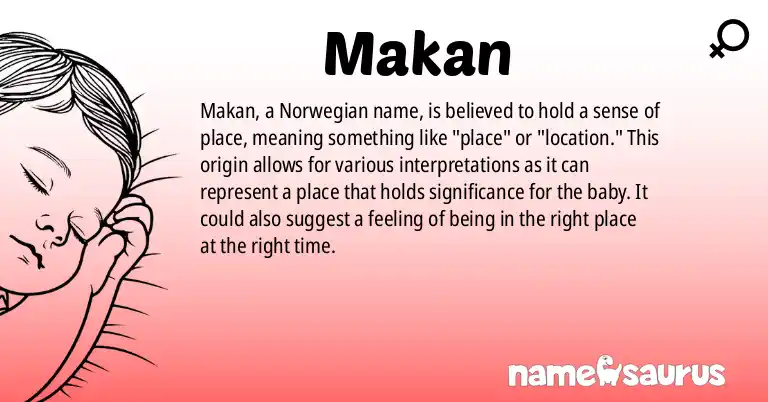 Infographic about Makan name meaning, Makan is a name from Norwegian origin(s).