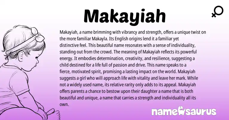 Infographic about Makayiah name meaning, Makayiah is a name from Other origin(s).
