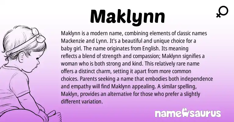 Infographic about Maklynn name meaning, Maklynn is a name from Other origin(s).
