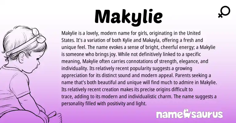 Infographic about Makylie name meaning, Makylie is a name from Other origin(s).