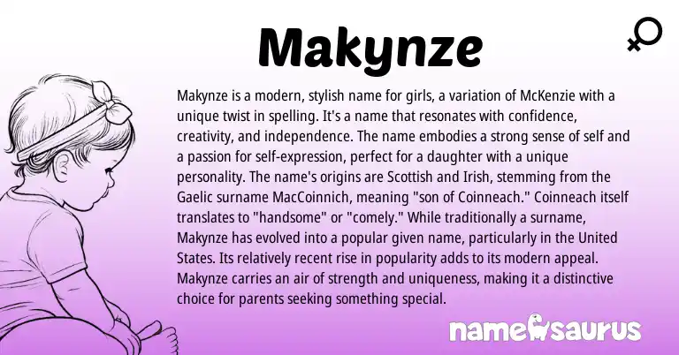 Infographic about Makynze name meaning, Makynze is a name from Other origin(s).