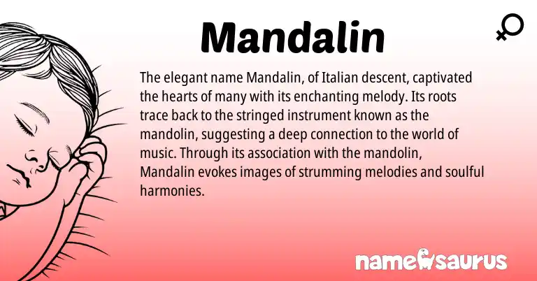 Infographic about Mandalin name meaning, Mandalin is a name from Italian origin(s).