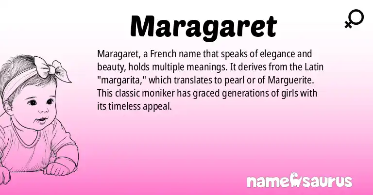 Infographic about Maragaret name meaning, Maragaret is a name from French origin(s).