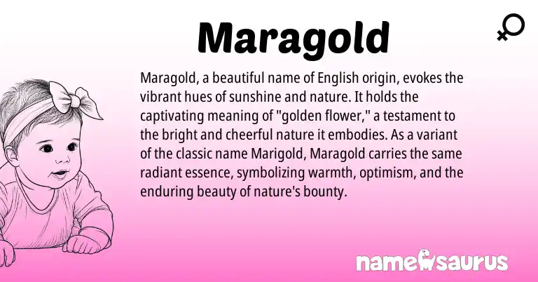 Infographic about Maragold name meaning, Maragold is a name from English origin(s).